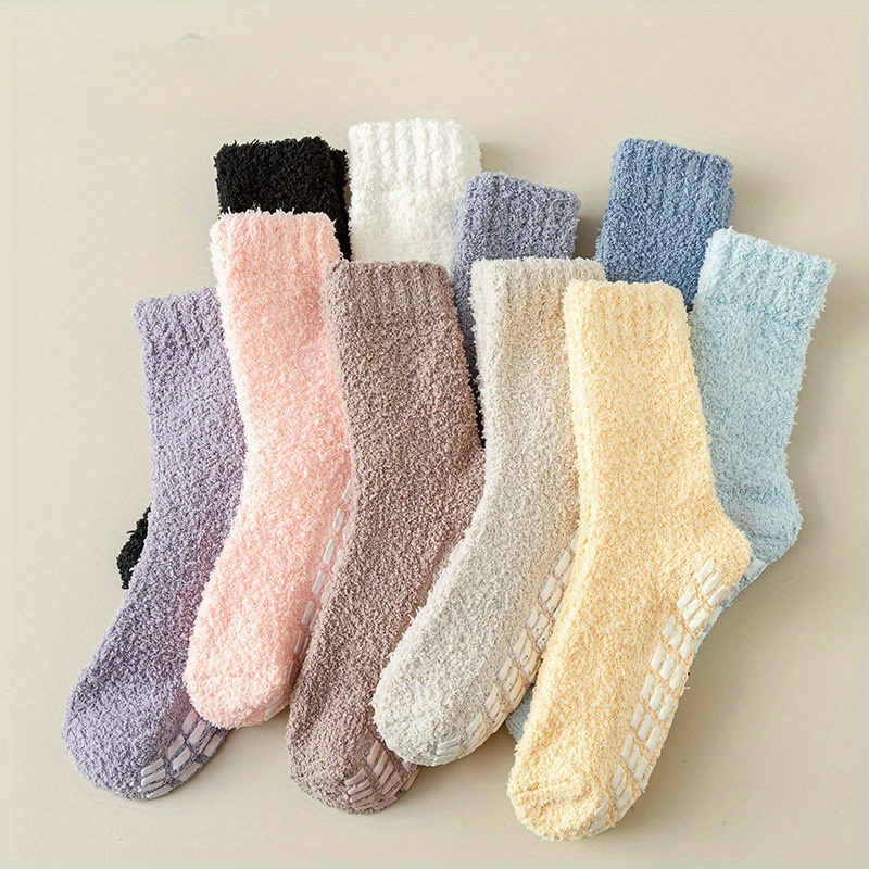 Calcetines para el hogar para mujer y niña, calcetines gruesos de punto con  forro polar, calcetines de invierno para interiores y exteriores, calcetines  térmicos suaves y difusos de Navidad