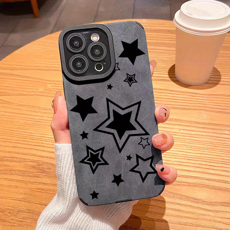 

Star Pattern Faux Leather Protective Shockproof Phone Case For Iphone 11/12/13/14/12 Pro Max/11 Pro/14 Plus/15/xr/x