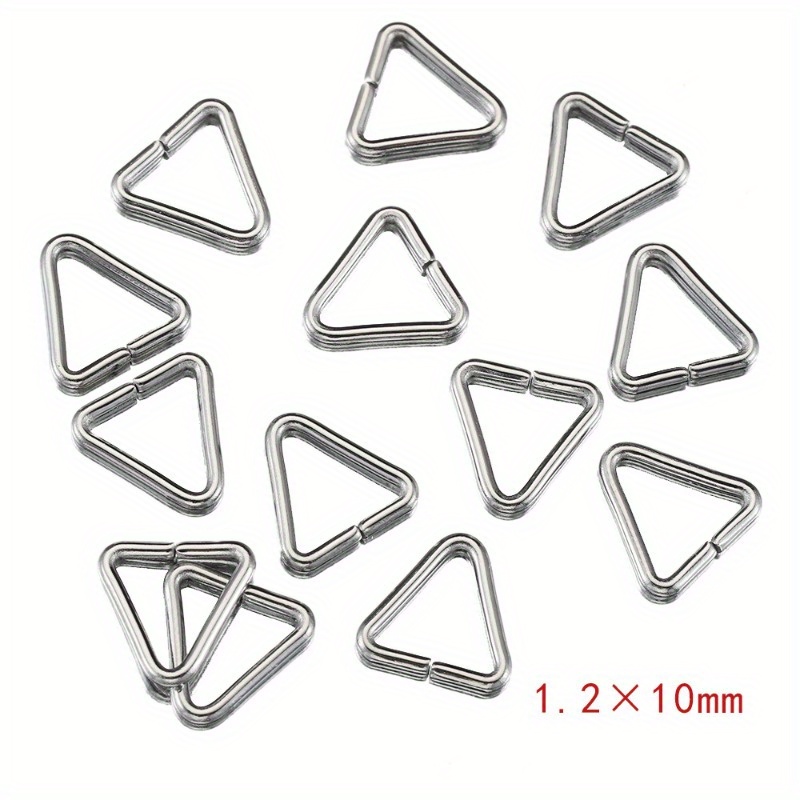 100pcs/pack Stainless Steel Triangle Closed Triangle Ring Steel Ring Triangular Iron Wire Ring Jewelry Additions