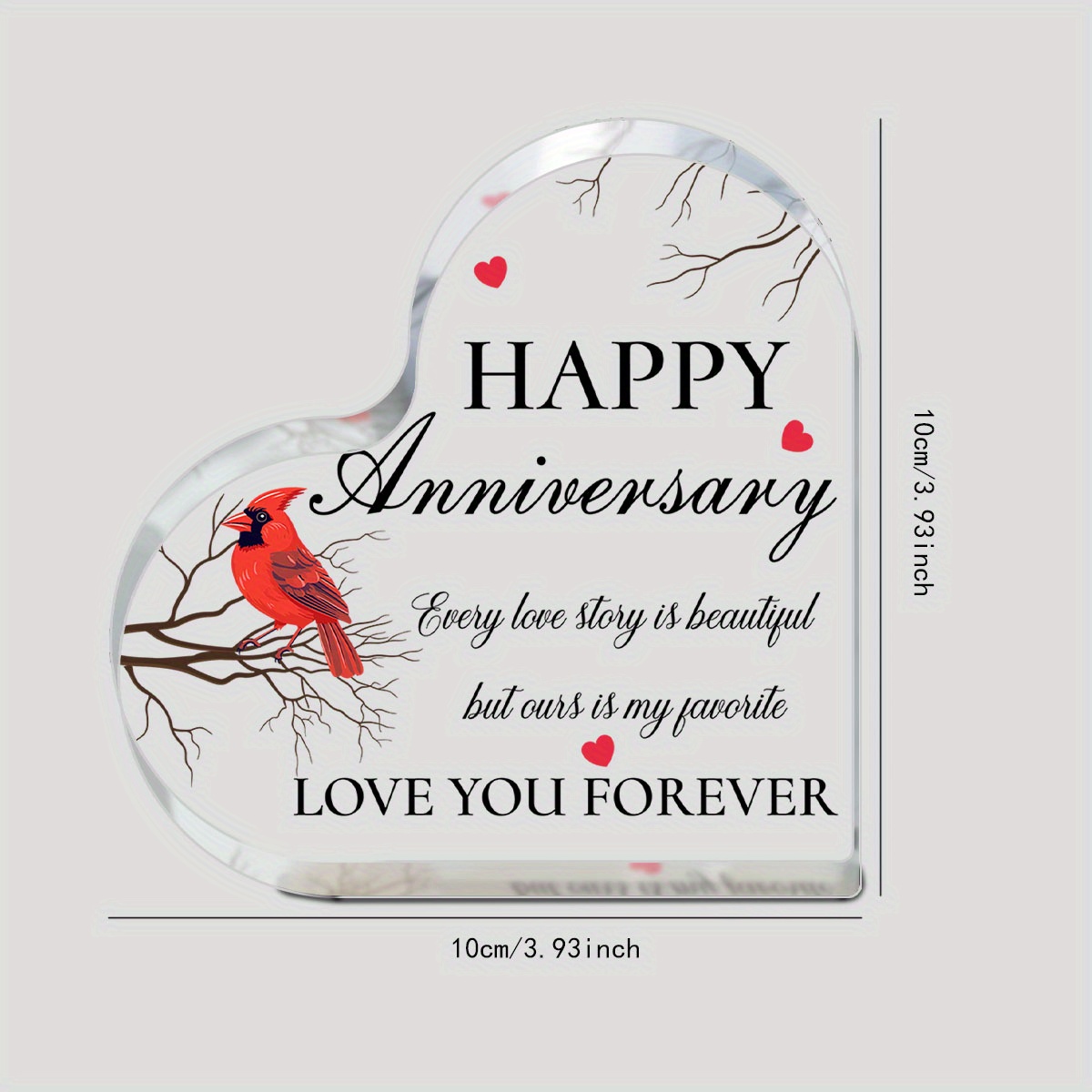 Happy Anniversary Gift for Women Anniversary Wedding Gifts Anniversary  Acrylic Heart Valentines Day Gifts for Her Him Couple Wife Husband  Girlfriend Boyfriend