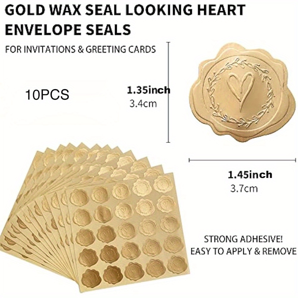 Transparent Gold Wax Seal Stickers 50Pcs Self Adhesive Wax Seals