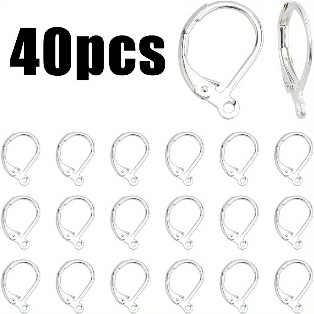 20/40x Gold Leverback Earring Hooks, Gold Plated Ear Wires French Hook  W/open Loop, Locking Ear Wire, Earring Findings 