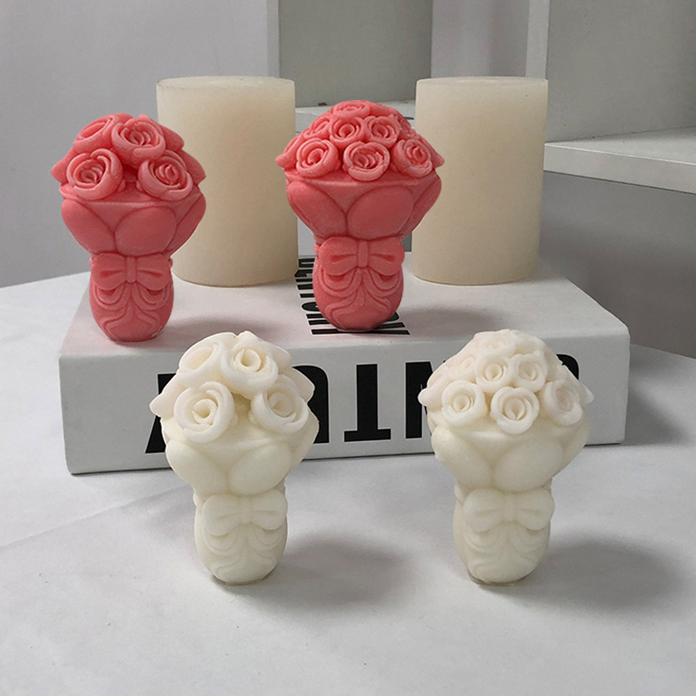 Rose Scented Wax Candle Silicone Mold Handmade Soap Aromatherapy Diy Mold -  Temu