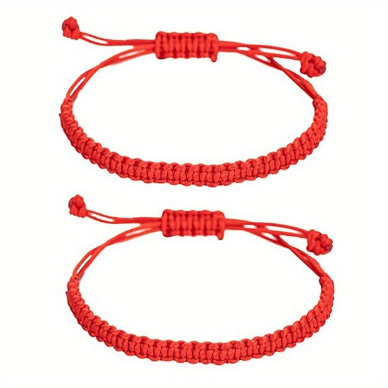 

1pc Popular Red And Black Comfortable Bracelet, Fashionable Foldable Travel Commemoration, Versatile Simple Temperament Braided Cord, Valentine's Day Birthday Gift
