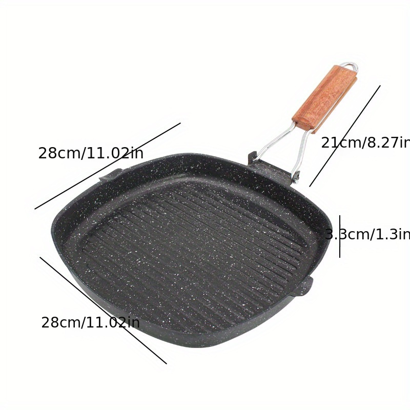 Steak Pan, Cast Iron Square Grill Pan, Skillet Pan With Handle, Stove Top  Griddle Pan For For Grilling, Frying, Sauteing, Cookware, Kitchenware,  Kitchen Items - Temu