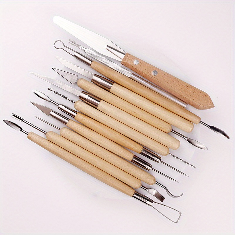 Pottery Mud Clay Carving Tool Set Wooden Rod Double Head - Temu