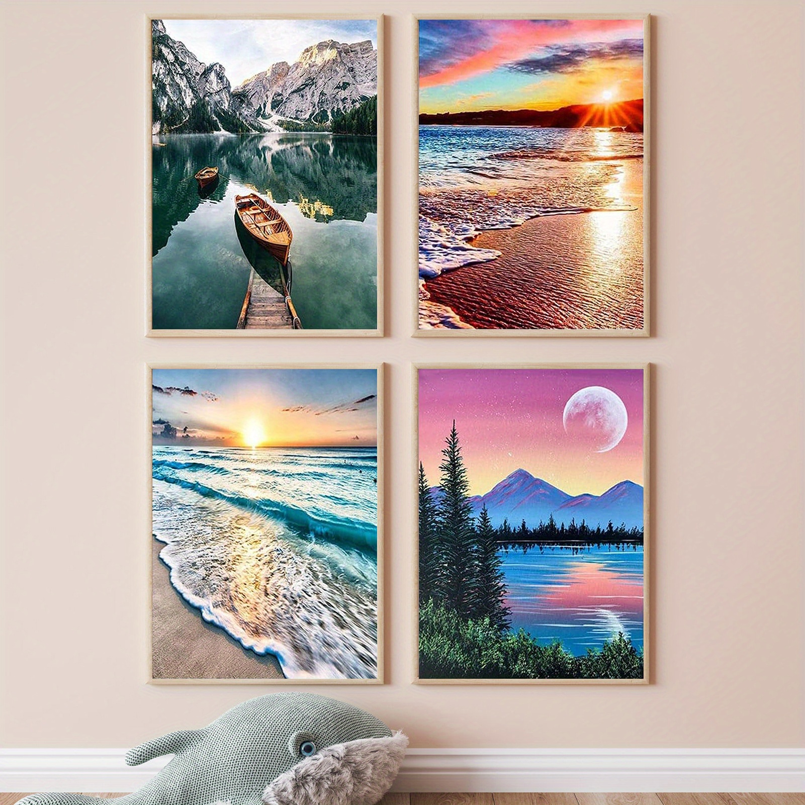 4pcs Colorful Paint By Number For Adults Students S Without Frame,  30x40CM/11.8x15.7in, DIY Oil Acrylic Painting By Numbers Kits Arts Crafts  For Home
