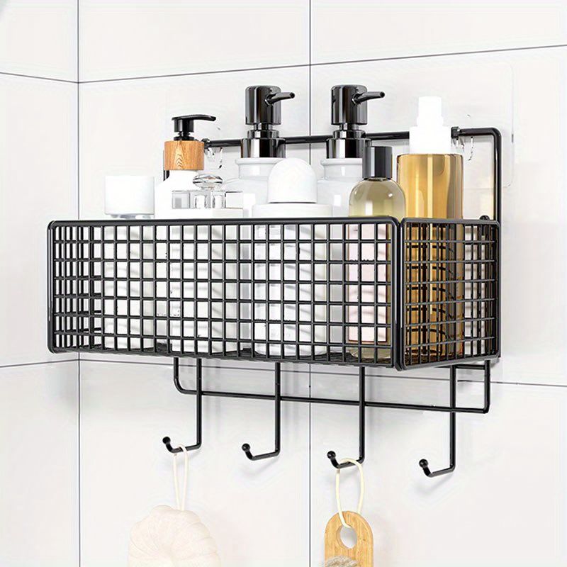 Bathroom Shelves Wall Mount Aluminum Shower Rack Storage Organizer Cor –  FAUCETEC