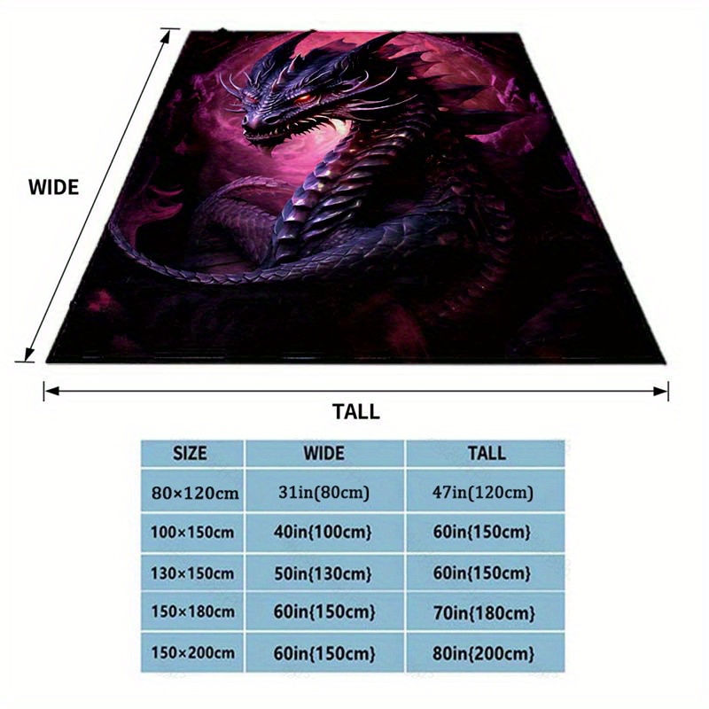 Goth Purple Giant Dragon Thin Blanket Lightweight Flannel - Temu