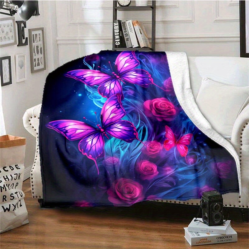 Goth Purple Giant Dragon Thin Blanket Lightweight Flannel - Temu