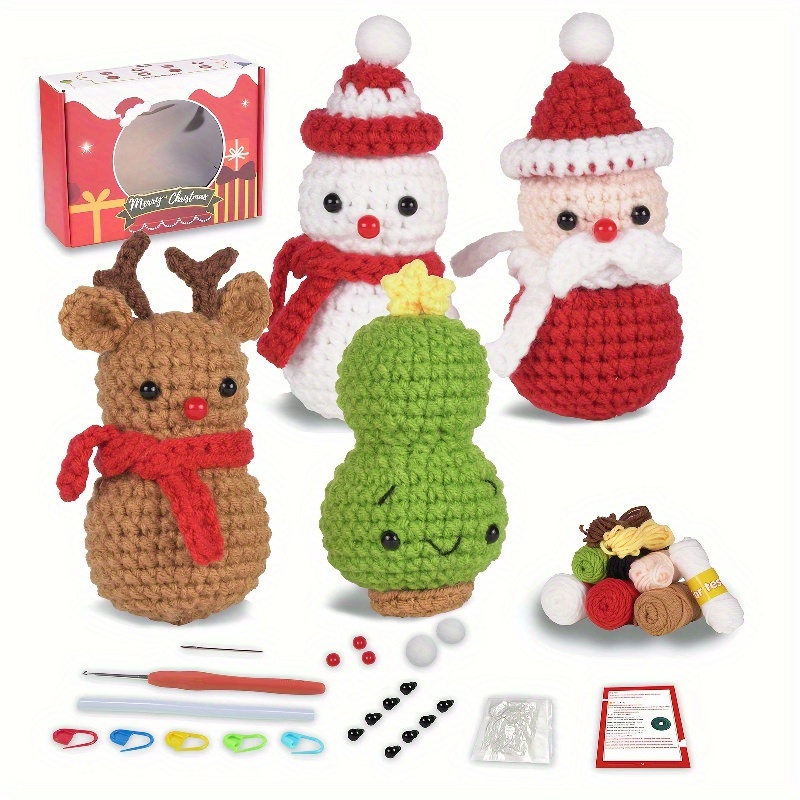  QUEISHA Christmas Crochet Kit for Beginners,Cute