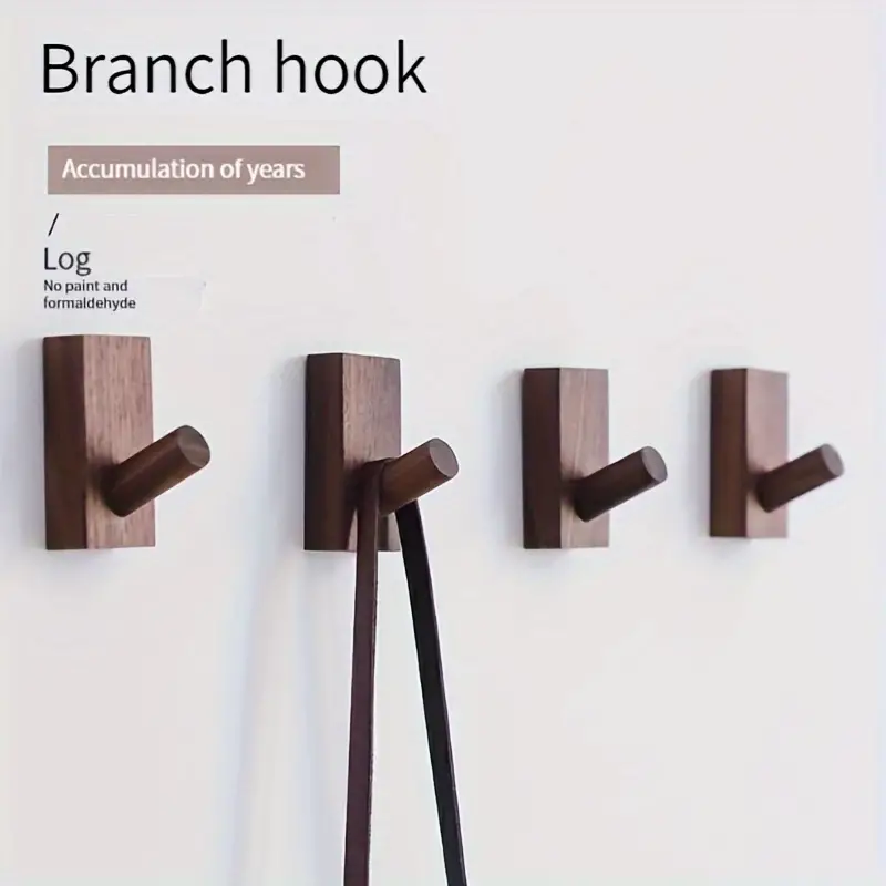 Nordic Solid Wood Hooks Creative Porch Wall Hanging Wooden - Temu