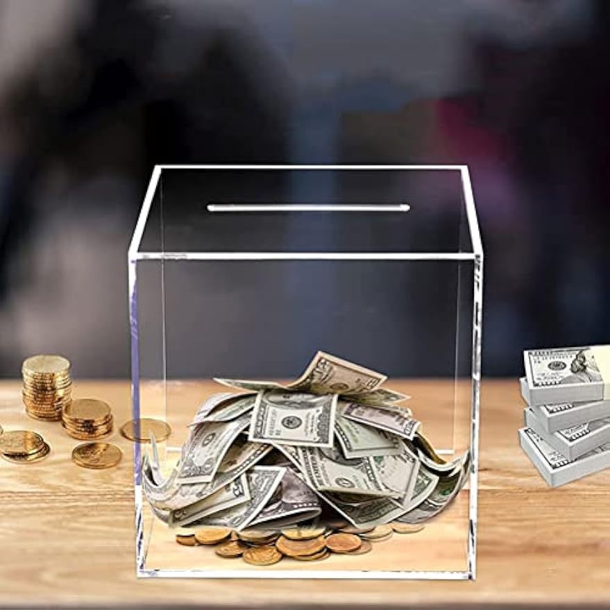 Boîte d'économie automatique Pot d'économie d'argent transparent