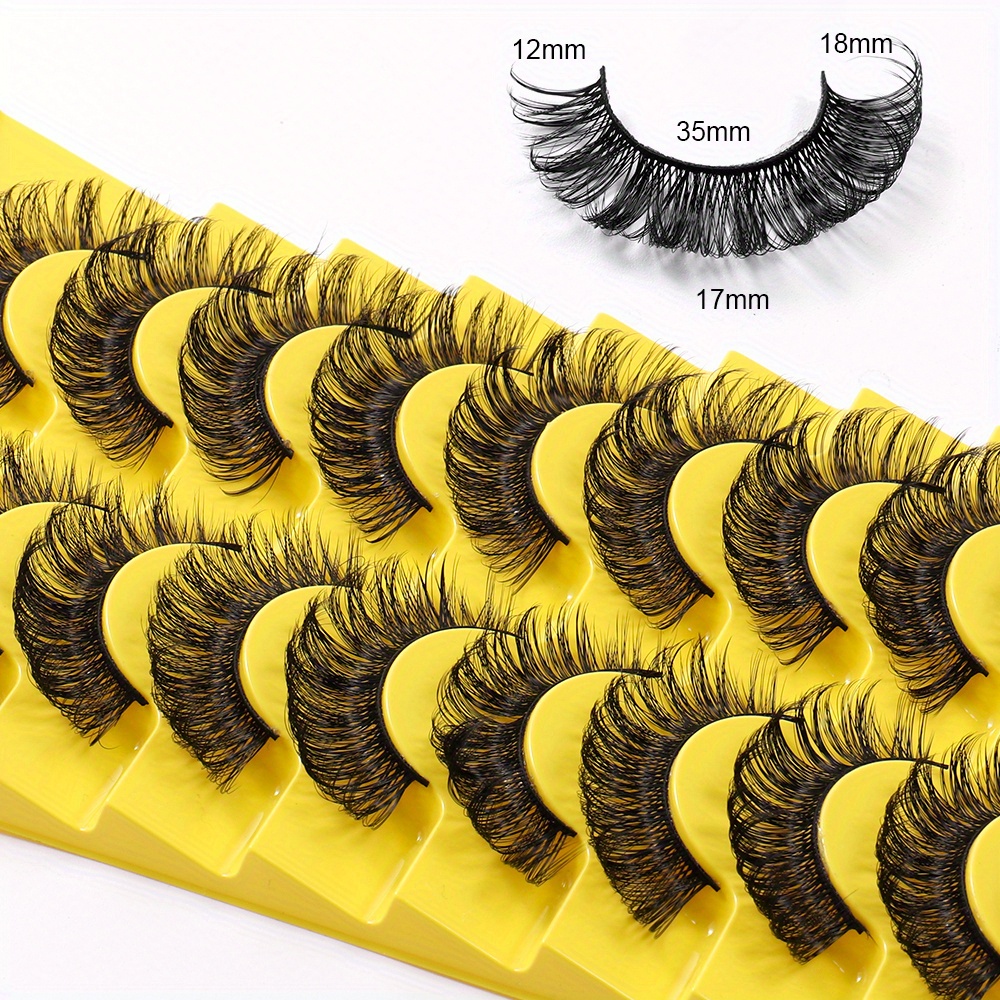 Eyelashes Russian Volume Strip Lashes Natural Wispy D Curly Mink False Eyelashes Look Like