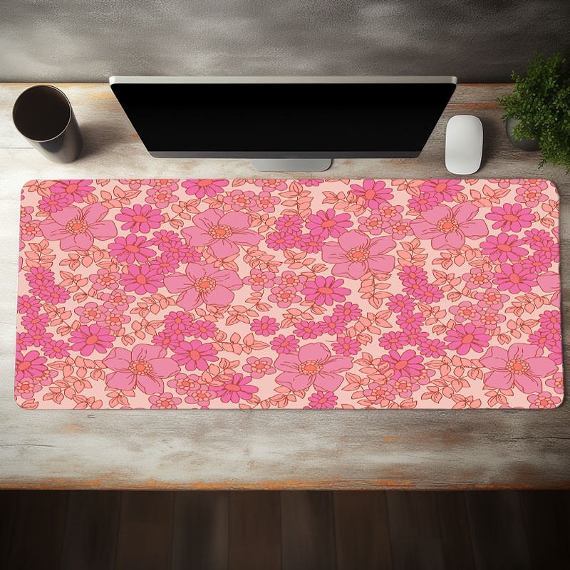 

Office Mousepad, Lovely Pink Flower Gaming Desk Mat Keyboard Pad Large Computer Table Surface For Accessories Non-slip Mouse Pad