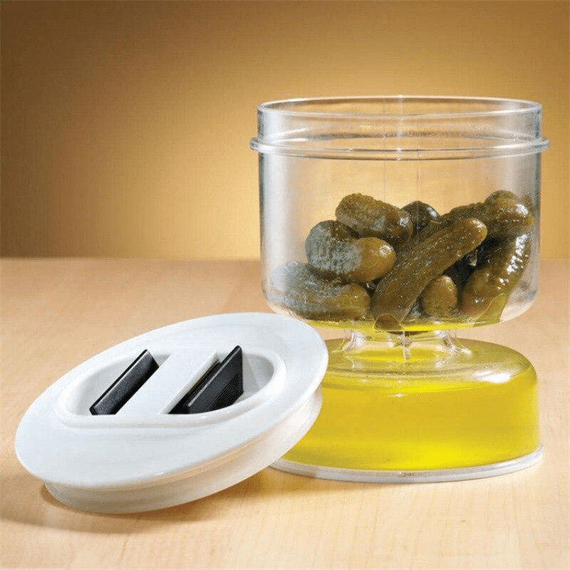 Airtight Kimchi Jar Food Storage Container Juice Separator Olive