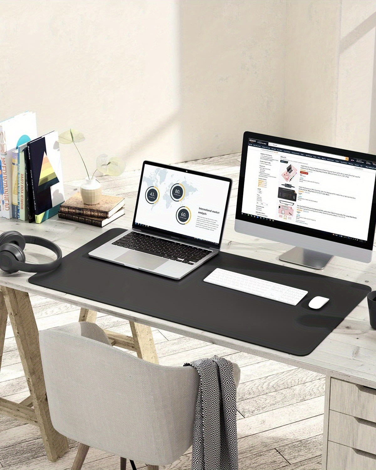 Desk Mat Waterproof Pvc Mouse Pad Faux Leather Desk - Temu