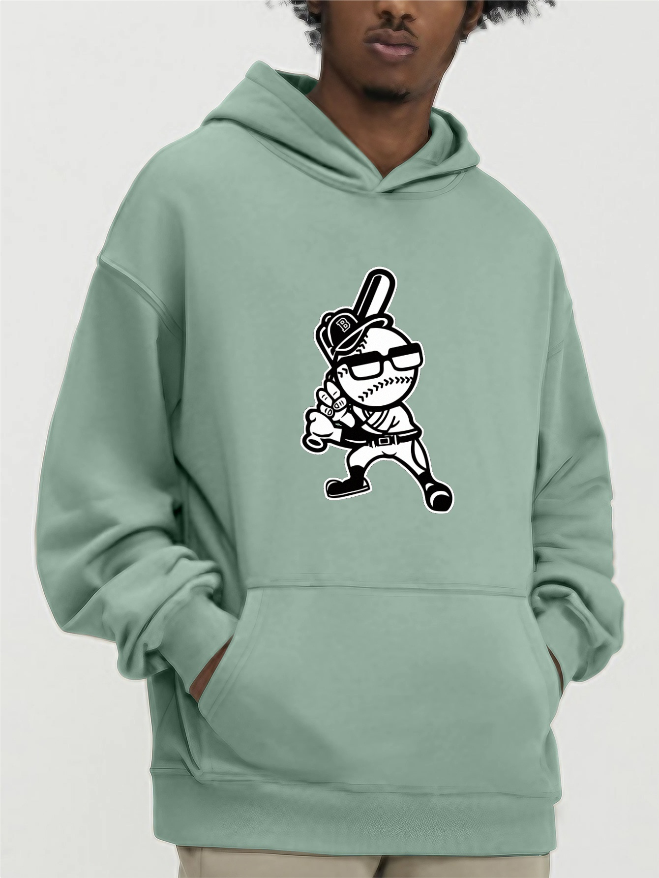 Retro Cartoon Pattern Print Hoodie Cool Hoodies For s Casual Graphic Design Pullover Hooded Sweatshirt With Kangaroo Pocket Streetwear For W