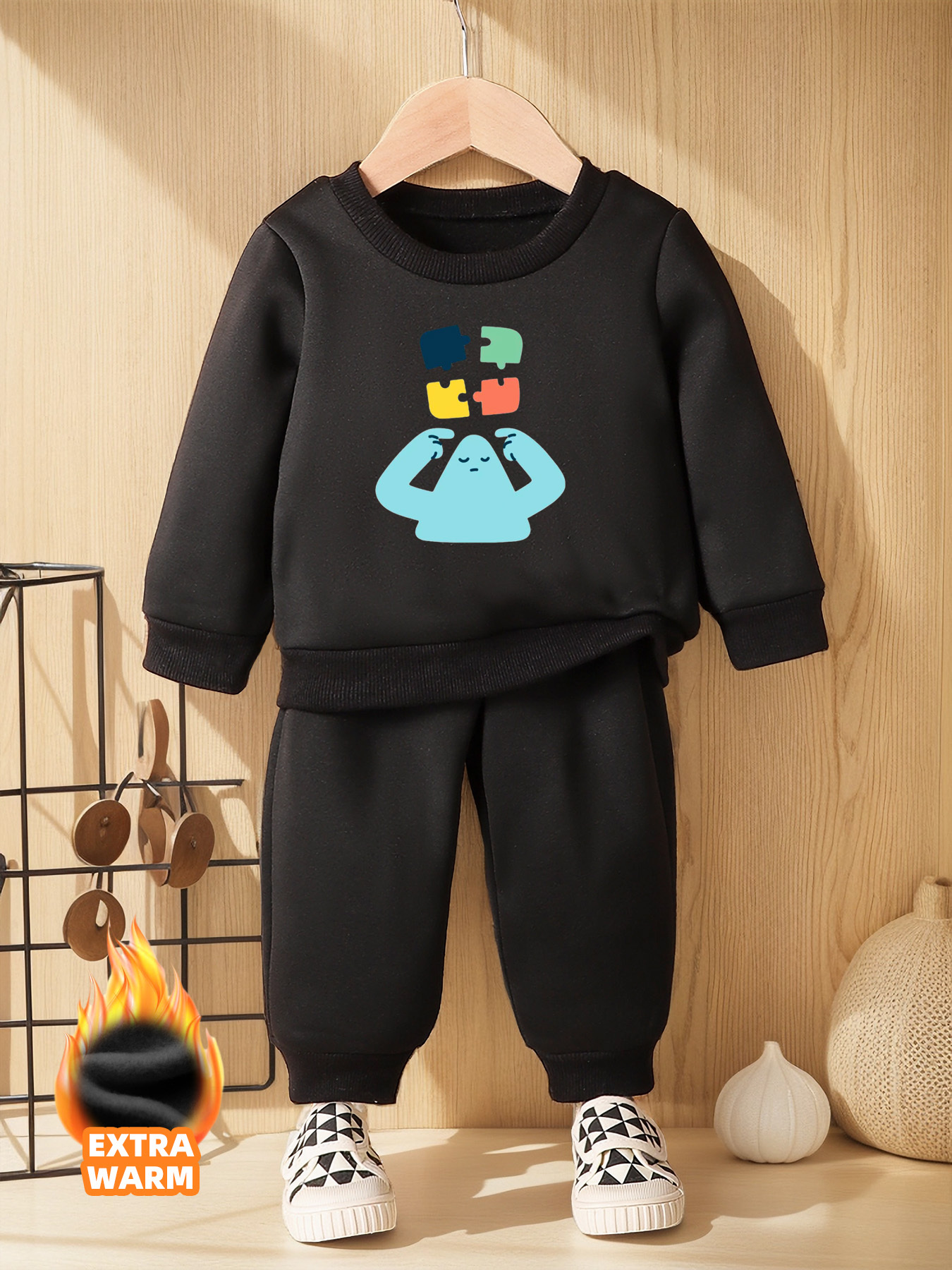 Kids Pullover Jogger Pants Metrust Print Outfits Boys Girls - Temu