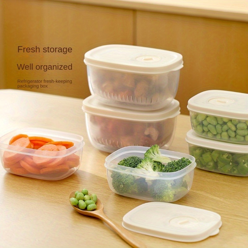 6-In-1 Kitchen Scallion Storage Box, Reusable Refrigerator Fruit Food  Fresh-Keeping Drain Box, Scallion Ginger Garlic Fresh-Keeping Box, Multi