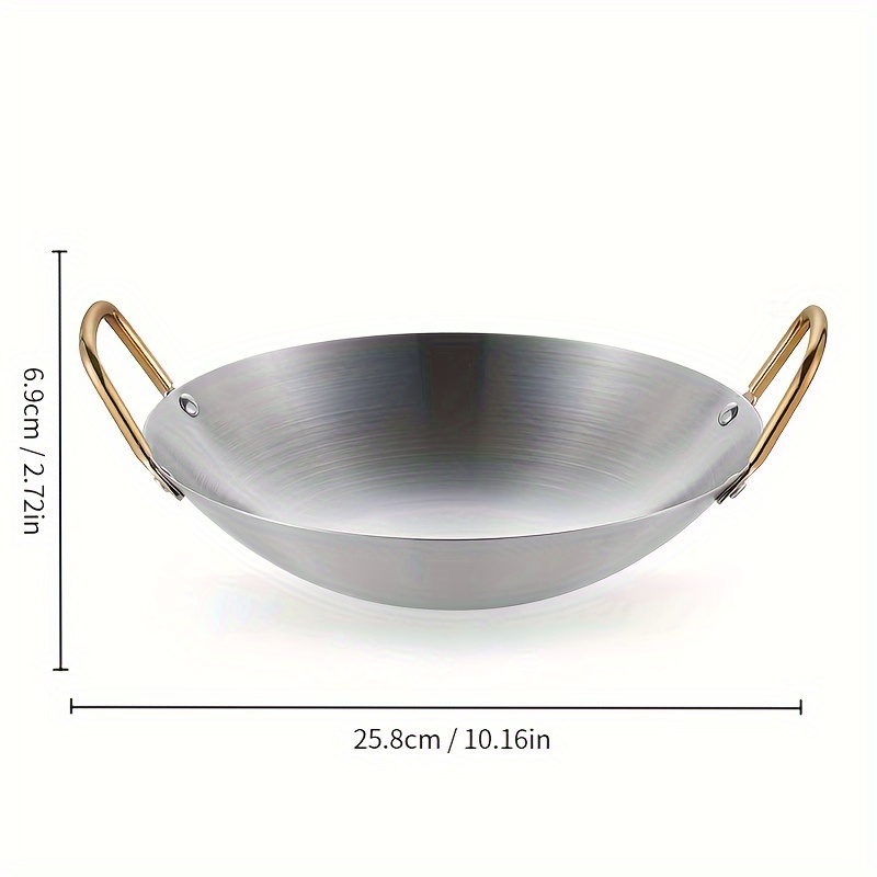 Stainless Steel Wok, Nonstick Deep Frying Pan For Stir- Fry