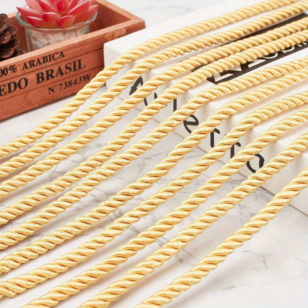 20 Yards Twisted Cord Trim Golden Decorative Rope For - Temu