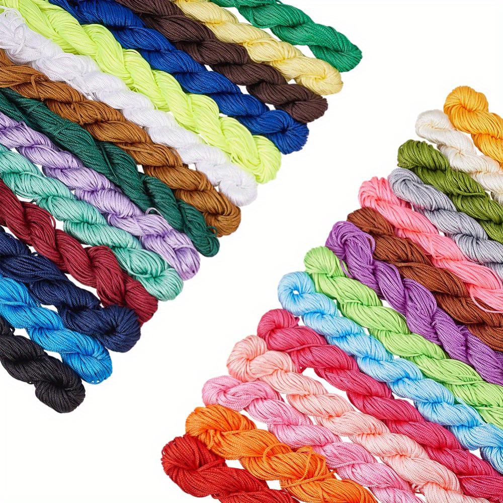 20 Colors Chinese Knotting Cord Nylon Macrame Thread Cord Beading String -  Temu