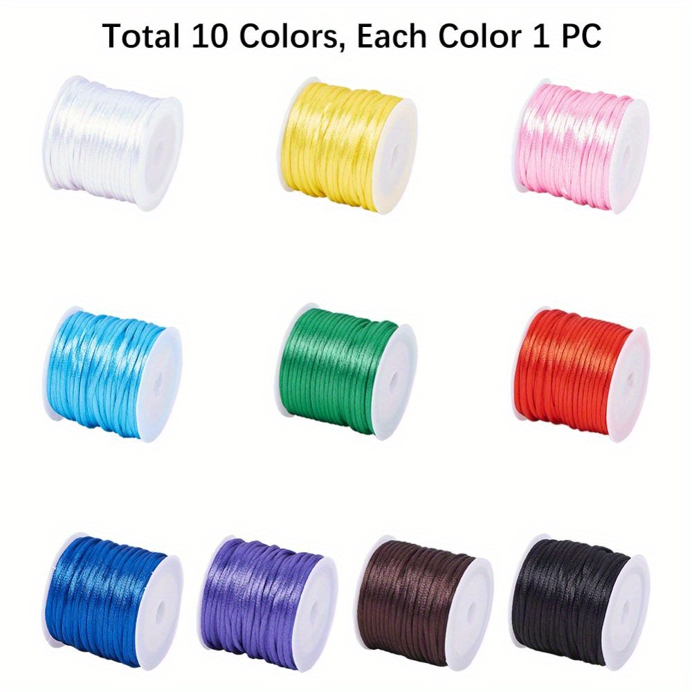  Nylon String for Bracelets, 10 Colors Rolls Nylon Cord
