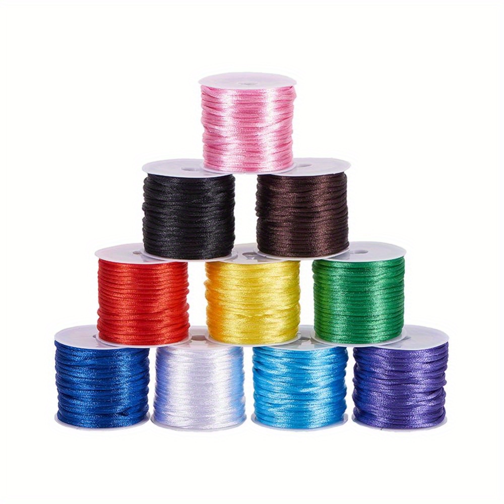 10 Colors Satin Rattail Cord String Nylon Trim Silk Cord For - Temu