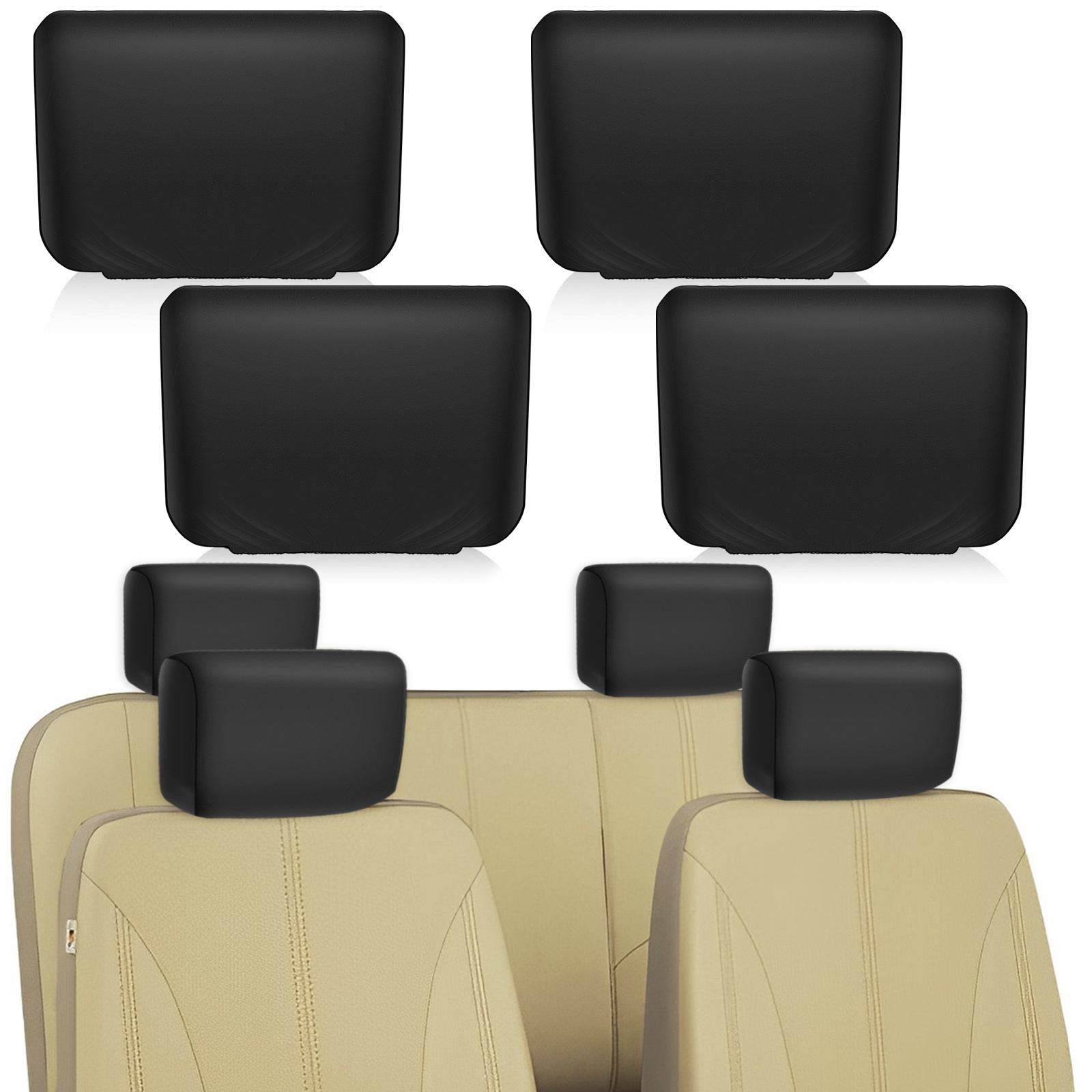  Fundas de asiento de automóvil, fundas para asiento delantero  automotriz, juego de fundas para reposacabezas de tela acolchada de  esponja, lavable, universal, se adapta a la mayoría de los vehículos (gris)  