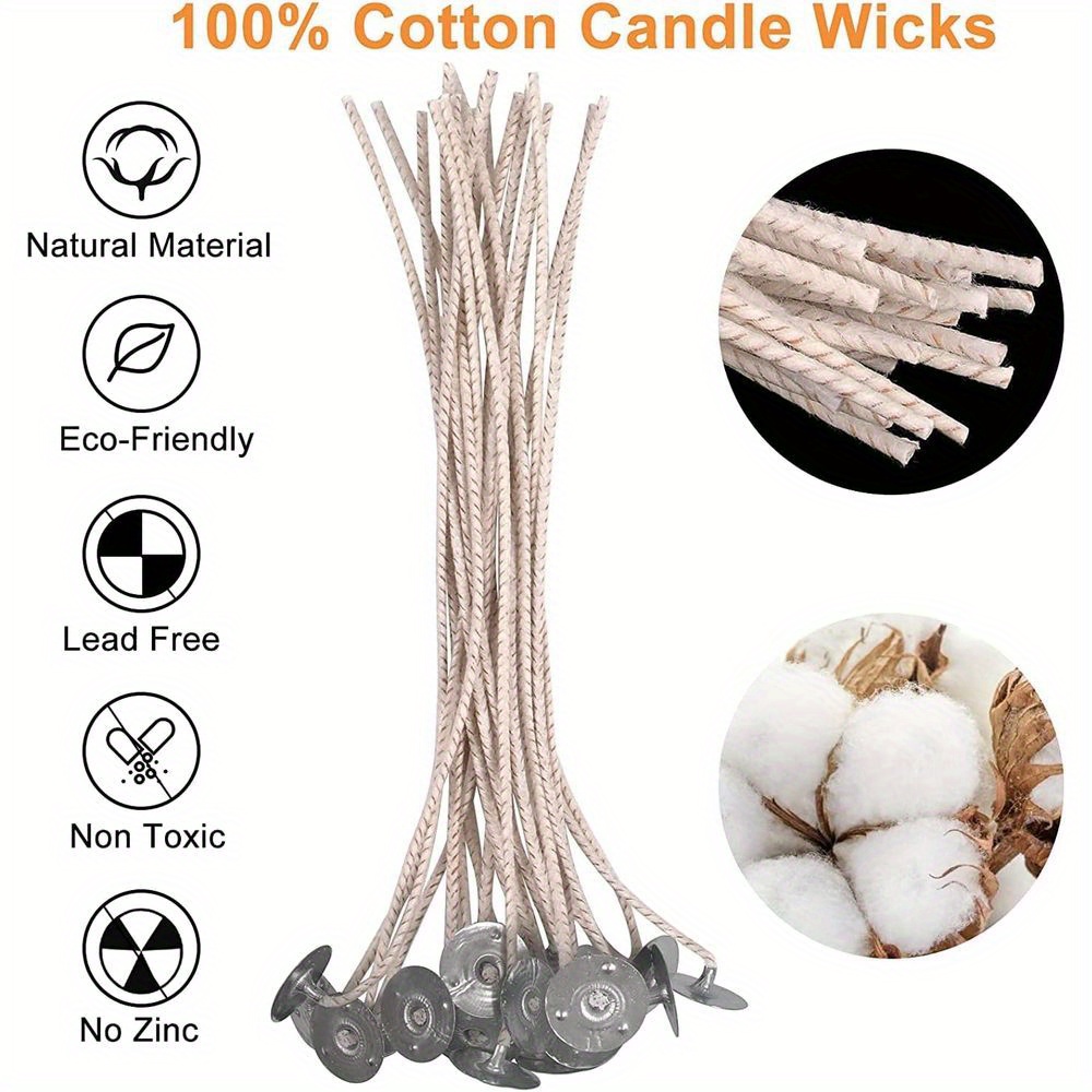  Candle Wicks for Candle Making, ECO-Friendly 6 inch