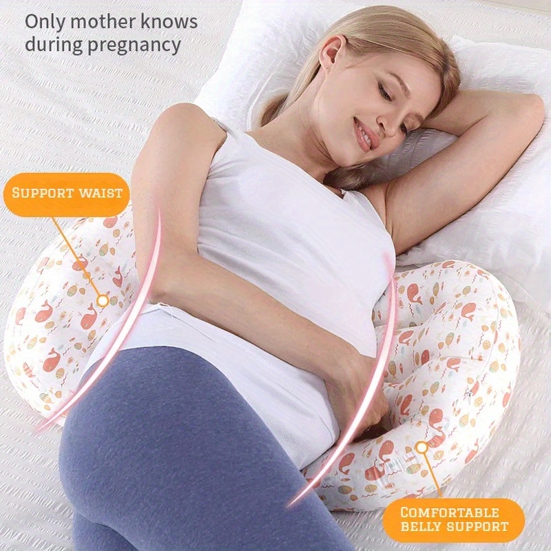 QUEEN ROSE Almohadas de embarazo, almohada corporal refrescante en forma de  U para dormir, almohada de maternidad para mujeres embarazadas, algodón