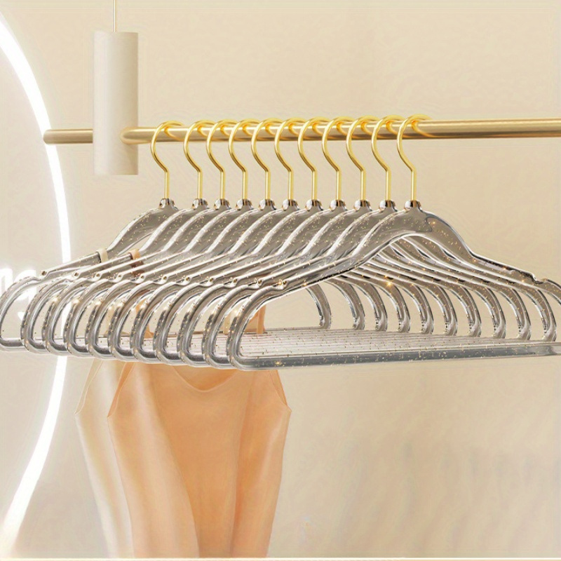 10 pcs Clothes Hangers Heavy Duty Metal Strong Non-Slip Clothing Coat Hanger  For Bedroom Strong Non-Slip Heavy Duty Metal Strong Non-Slip Clothing Coat  Hanger Clothes Hangers 10 pcs Gold A 