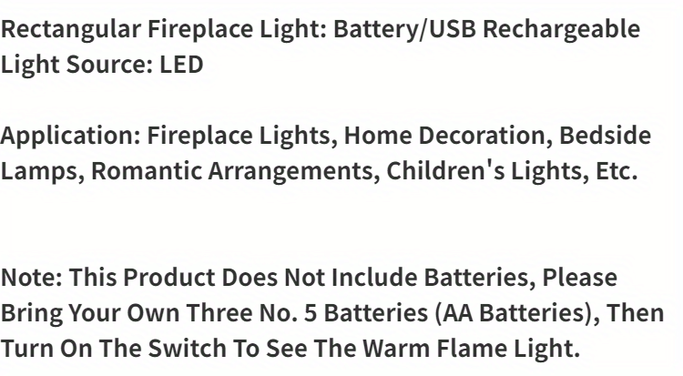 1pc Linterna Chimenea Estufa, Luz Llama Simulación, Rectángulo Operado Usb/ batería Sin Función Calefacción, Decoración Hogar, Adornos Navidad  Interiores - Deporte Aire Libre - Temu Chile