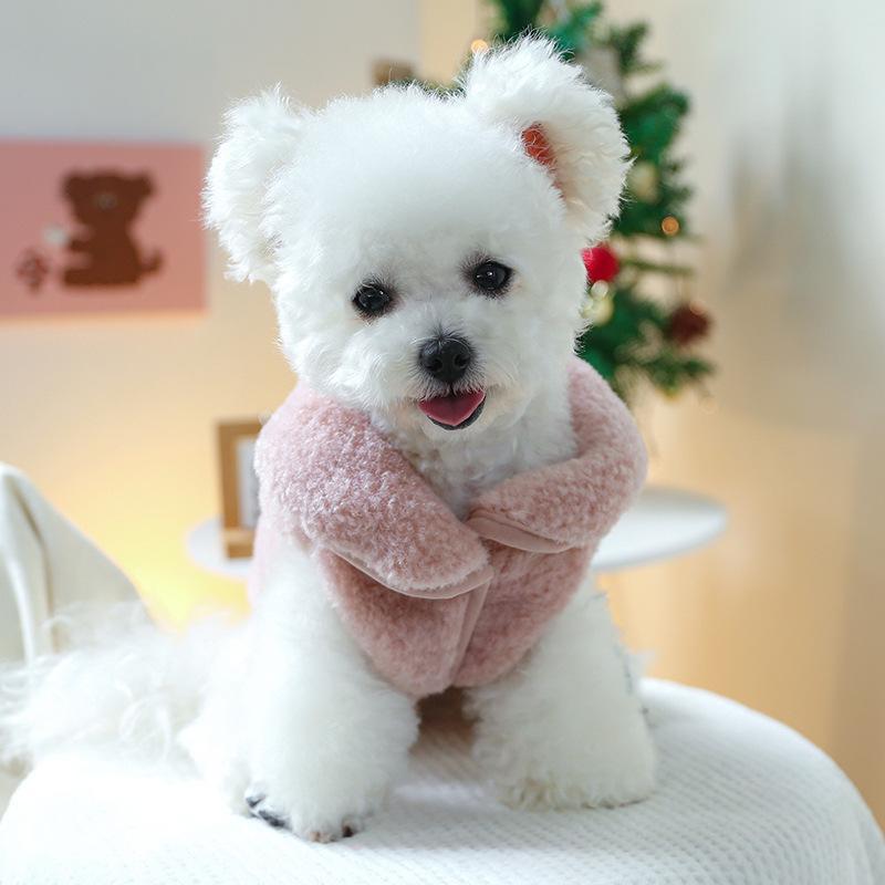 1pc Pet Plush Coat For Autumn/winter