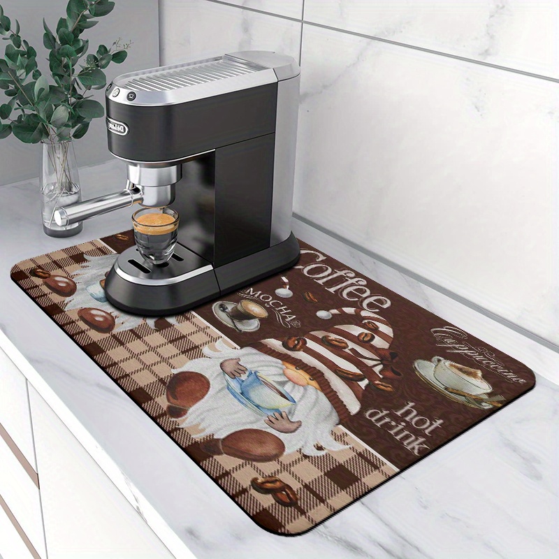Coffee Mats For Countertop, Espresso Machine Coffee Maker Mat -  Quick-drying Dish Drying Mat, Kitchen Draining Mat For Kitchen Counter-top  Sink Table
