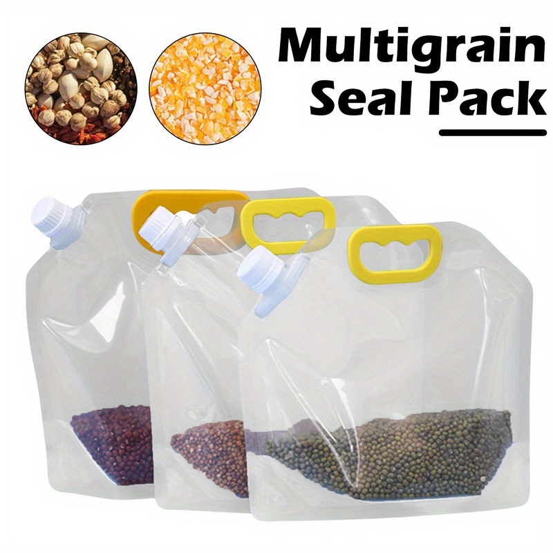 Reusable Storage Bags With Handle And Pour Spout, Sub-packaging Bag,  Fresh-keeping Bag, Anti-odor Leak Proof Freezer Bag For Liquid Lunch, Cured  Meat, Fruits And Vegetables, Grains, Home Kitchen Supplies - Temu