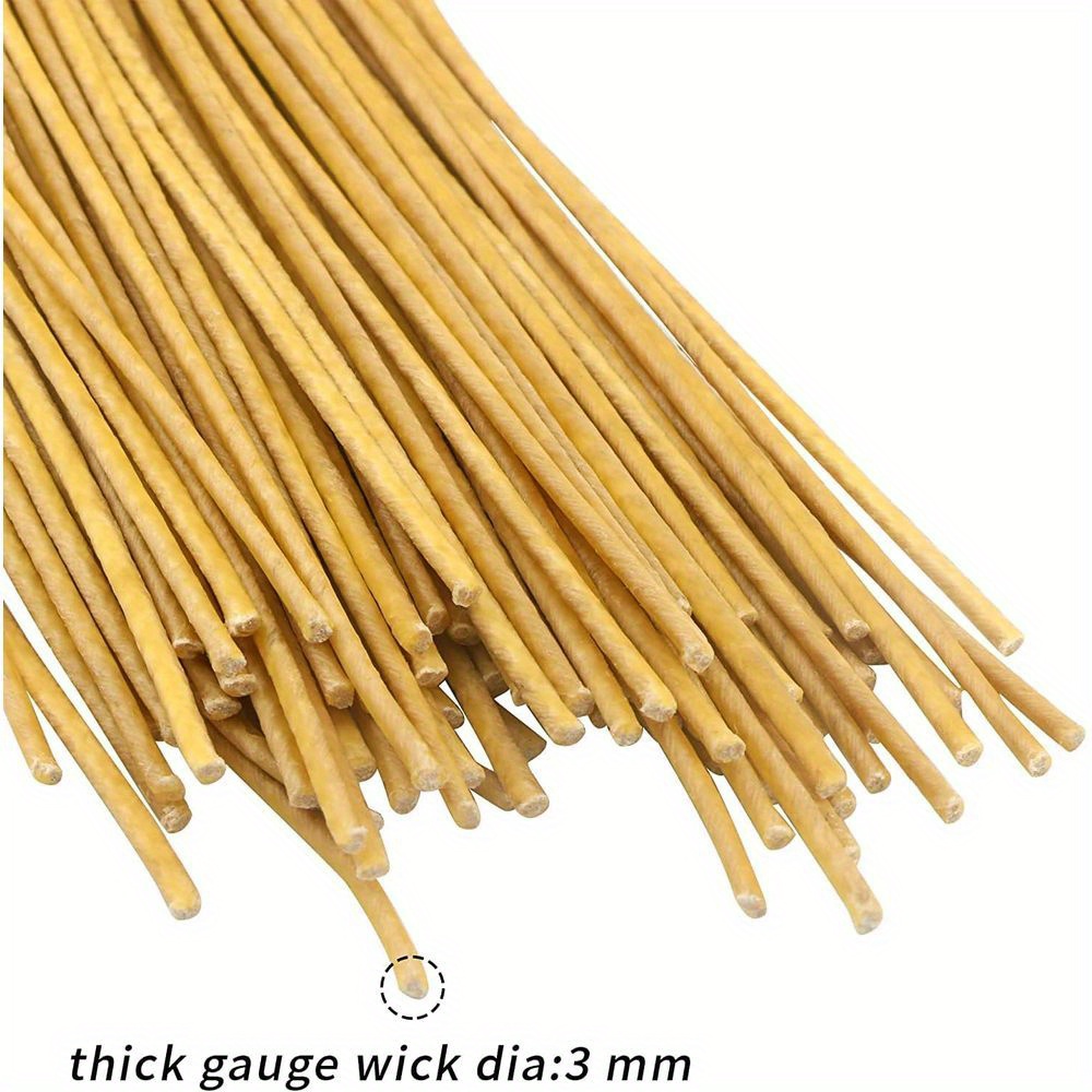 Hemp Candle Wicks 8 inch 2.5mm Beeswax Candle Wicks Thick Candle Wicks Hemp Wicks  Edible Candle Wick Butter Candle Making Wicks 