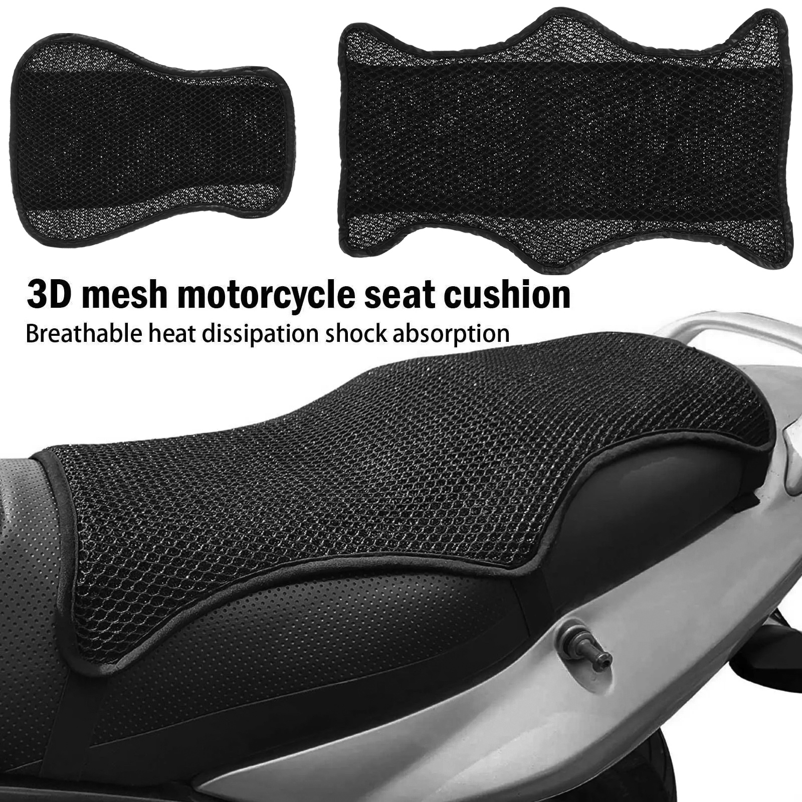 Motorcycle Seat Cushion Cover 3D Shock Absorber Gel Motorbike Air Mat LU