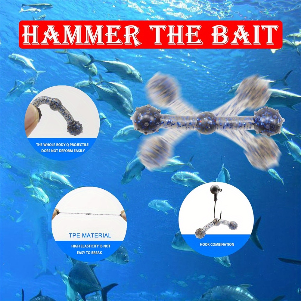 Soft Fishing Lure 8 Colors Floating Bait Stick Hammer - Temu Australia