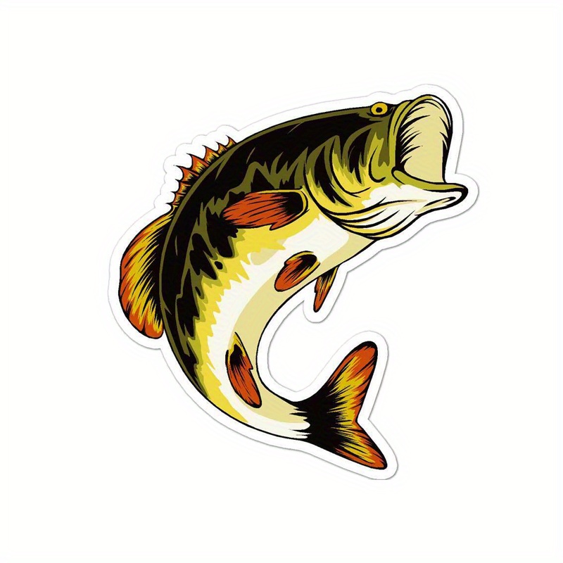  Bass Fish USA Flag Sticker Decal Fishing Bumper