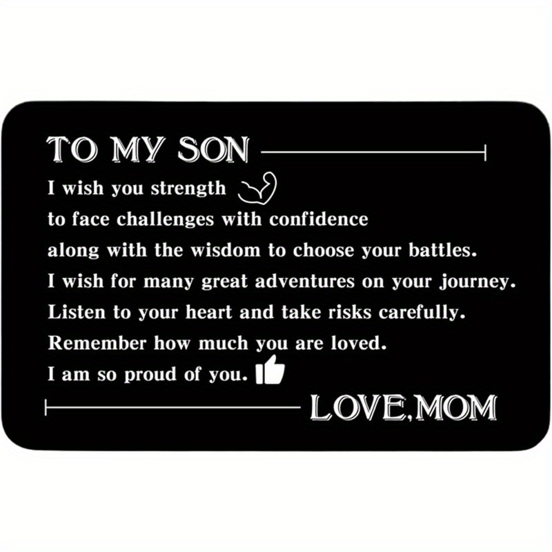 Inspirational Gifts For Son From Mom, To My Son Engraved Wallet