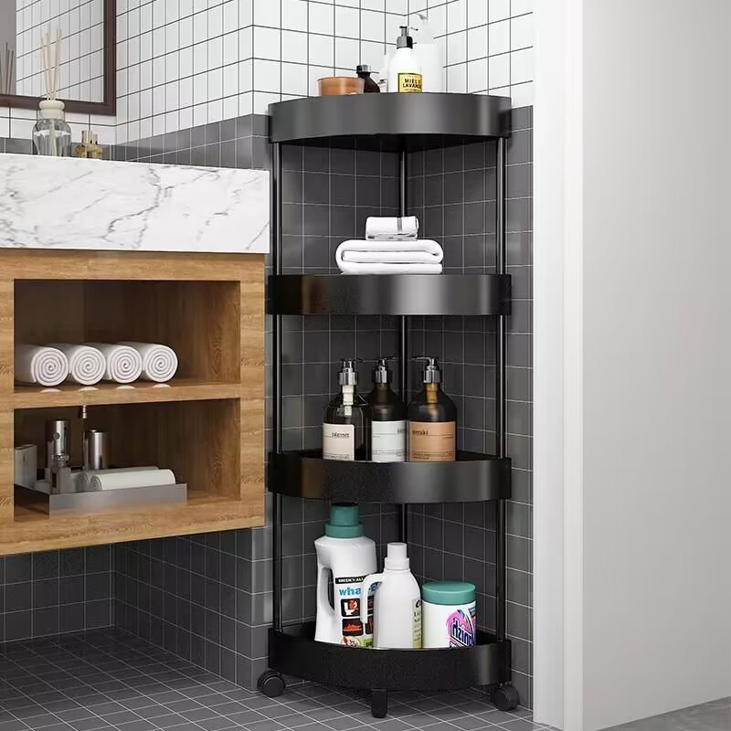 mDesign Plastic Corner Kitchen Cabinet, Pantry Storage Shelf