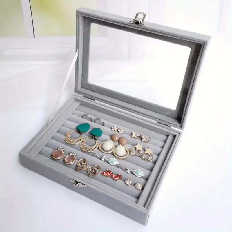 Classic Simple Grey Dustproof Jewelry Accessories Storage - Temu