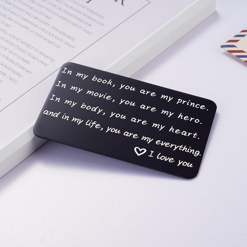 Love Words Engraved Wallet Card For Boyfriend, Anniversary Cards Gifts For  Husband, Perfect Gift For Birthday Valentines Day, Engagement Wedding  Present For Fiance Groom - Temu