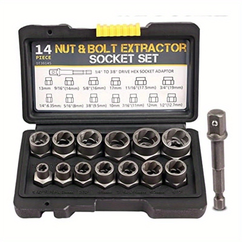 Kit D'extraction D'écrous De Boulons À Percussion, Kit D'extraction D'écrous  De Roue De Verrouillage 17mm 19mm 21mm 22mm, Jeu D'outils À Douille  Hélicoïdale Avec Tige De Poinçon 5 Pièces - Temu France