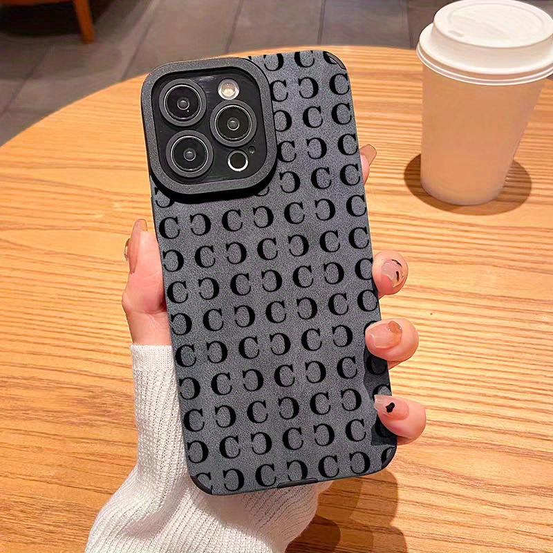 

Letter C Pattern Faux Leather Protective Shockproof Phone Case For Iphone 11/12/13/14/12 Pro Max/11 Pro/14 Plus/15/xr/x