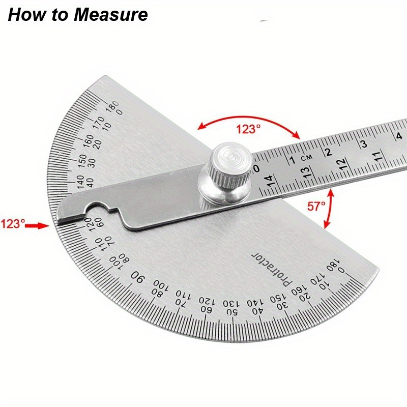 Metal Protractor Ruler Angle Meter for Woodworking Measurement