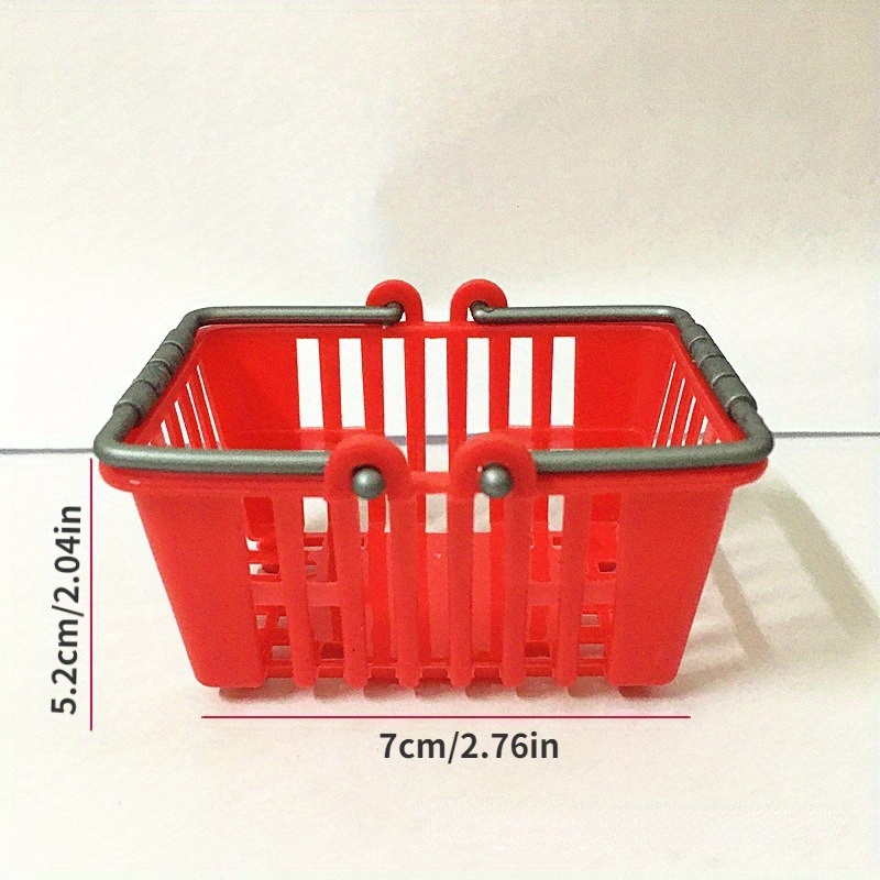 10pcs Mini Shopping Basket/mini Supermarket Trolley Small Plastic Retail  Shopping Basket With Handle, Suitable For Kids' Party Gift