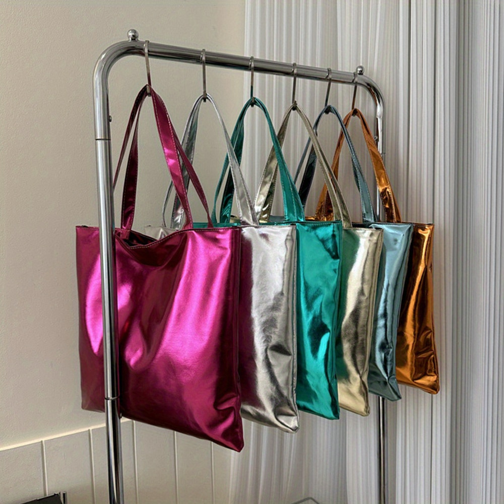 

Fashion Large Capacity Tote Bag, Trendy Laser Shoulder Bag, Women's Stylish Handbag & Hobo Purse